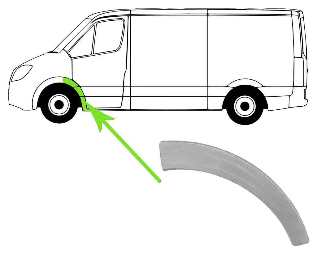 Reparaturblech für Radhaus Kotflügel Stahl Hinten Links Kompatibel mit Ford Transit Pritsche T 85-92 von Autoteile Gocht von Autoteile Gocht