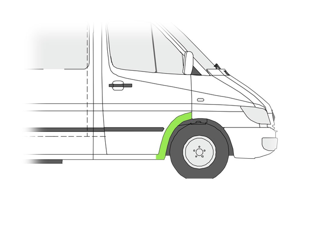 Reparaturblech für Radhaus Kotflügel Stahl Hinten Rechts Kompatibel mit Mercedes Sprinter 2-t B901 B902 1995-06 von Autoteile Gocht von Autoteile Gocht