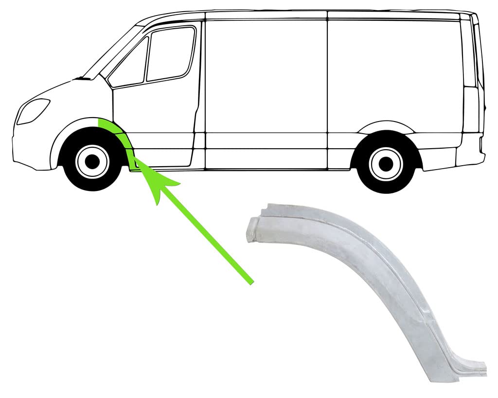 Reparaturblech für Radhaus Kotflügel Stahl Hinten Links Kompatibel mit Mercedes T1 602 B601 77-96 von Autoteile Gocht von Autoteile Gocht