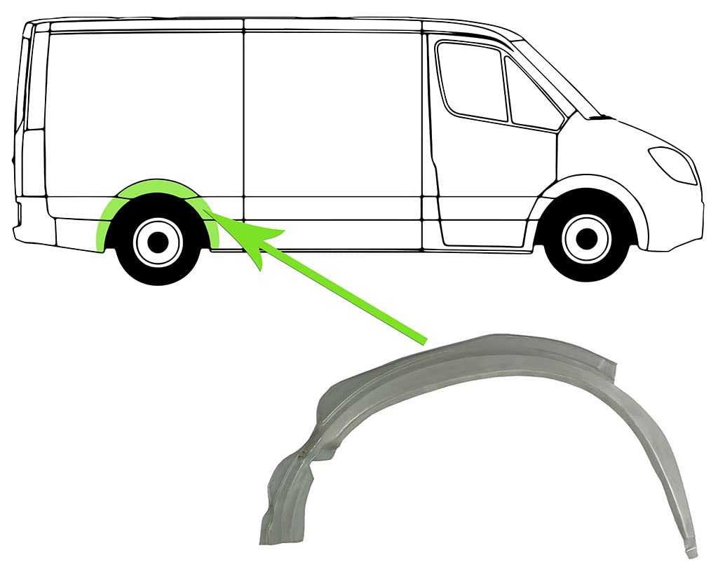 Reparaturblech Kompatibel mit Radhaus Kotflügel Stahl Kompatibel mit VW T4 Kasten 70A 70H 7DA 7DH 90-03 von Autoteile Gocht