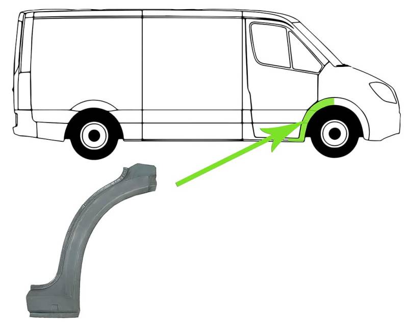 Kotflügel Reparaturblech Rechts Kompatibel mit VW Transporter T4 70A 70H 7DA 7DH 1990-2003 von Autoteile Gocht von Autoteile Gocht