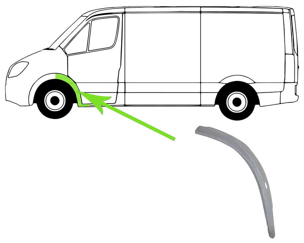 Reparaturblech Kompatibel mit Radhaus Kotflügel Stahl Set Links u. Rechts Kompatibel mit VW T4 Bus 70B 70C 7DB 7DK 70J 70K 7DC 7DJ 90-03 von Autoteile Gocht