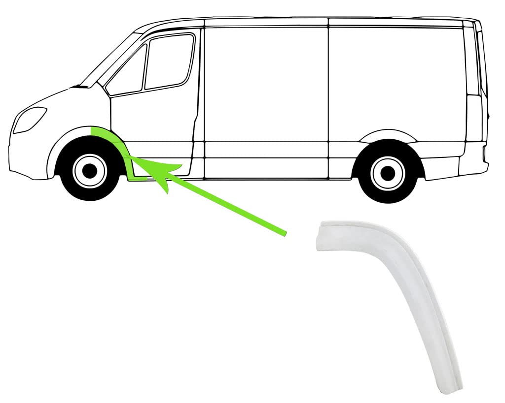 Reparaturblech für Radhaus Kotflügel Stahl Verzinkt Hinten Links Kompatibel mit Mercedes T2/L 77-82 von Autoteile Gocht von Autoteile Gocht