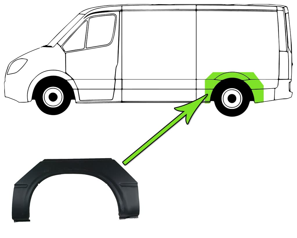 Reparaturblech für Radlauf Seitenwand Hinten Links Kompatibel mit Ford Transit E 1991-00 von Autoteile Gocht von Autoteile Gocht