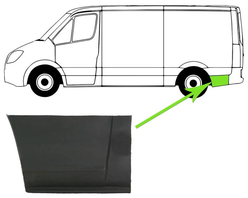 Reparaturblech für Radlauf Seitenwand Hinten Links Kompatibel mit Citroen Jumper I 230P 244 1994-06 von Autoteile Gocht von Autoteile Gocht