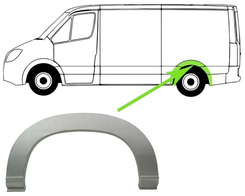 Reparaturblech für Radlauf Seitenwand Verzinkt Hinten Links/Rechts Kompatibel mit Citroen Jumper I 230L 244 1994-06 von Autoteile Gocht von Autoteile Gocht