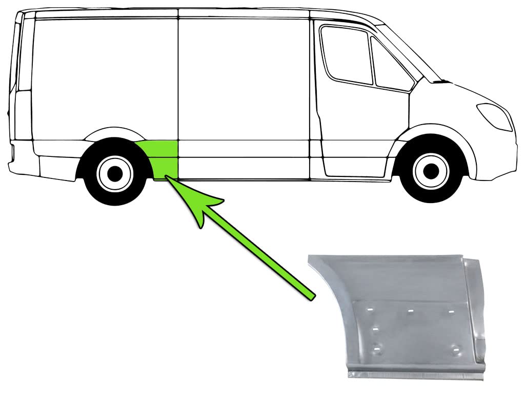 Reparaturblech für Radlauf Seitenwand Verzinkt Hinten Rechts Kompatibel mit Nissan Primastar X83 2007-> von Autoteile Gocht von Autoteile Gocht