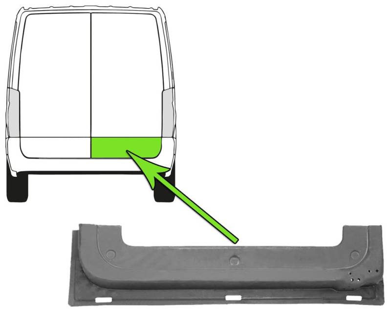 Reparaturblech für Tür Hinten Rechts Kompatibel mit Mercedes Sprinter 3-t B903 2-Türer 1995-06 von Autoteile Gocht von Autoteile Gocht