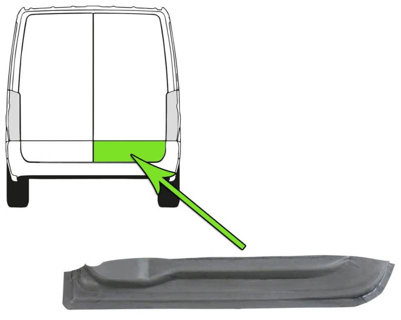 Reparaturblech für Tür Verzinkt Hinten Rechts Kompatibel mit Mercedes Sprinter 3-t B906 06-18 von Autoteile Gocht von Autoteile Gocht