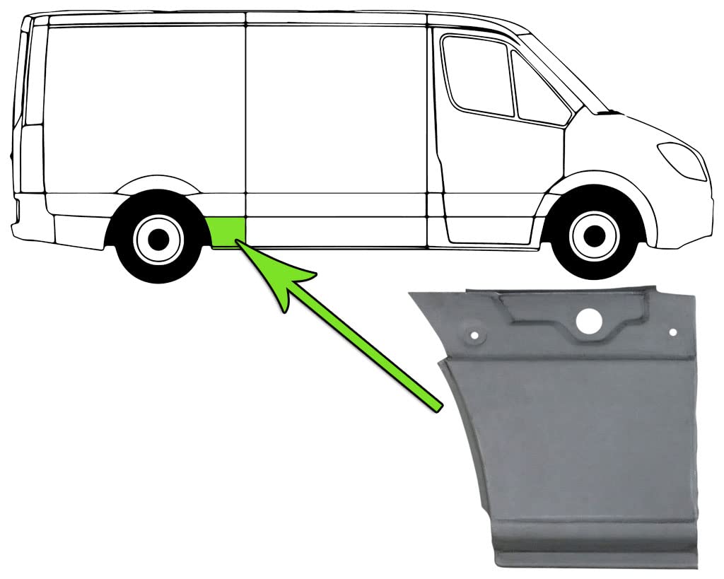 Radlauf Seitenwand Reparaturblech Hinten Rechts Kompatibel mit Mercedes Sprinter B906 VW Crafter 30-35 2E 30-50 2006-2018 von Autoteile Gocht von Autoteile Gocht