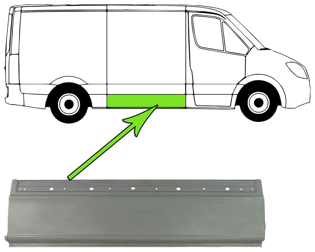 Reparaturblech für Seitenteil Seitenwand Stahl Rechts Kompatibel mit Mercedes Sprinter 3.5-T Bus 906 06-14 von Autoteile Gocht