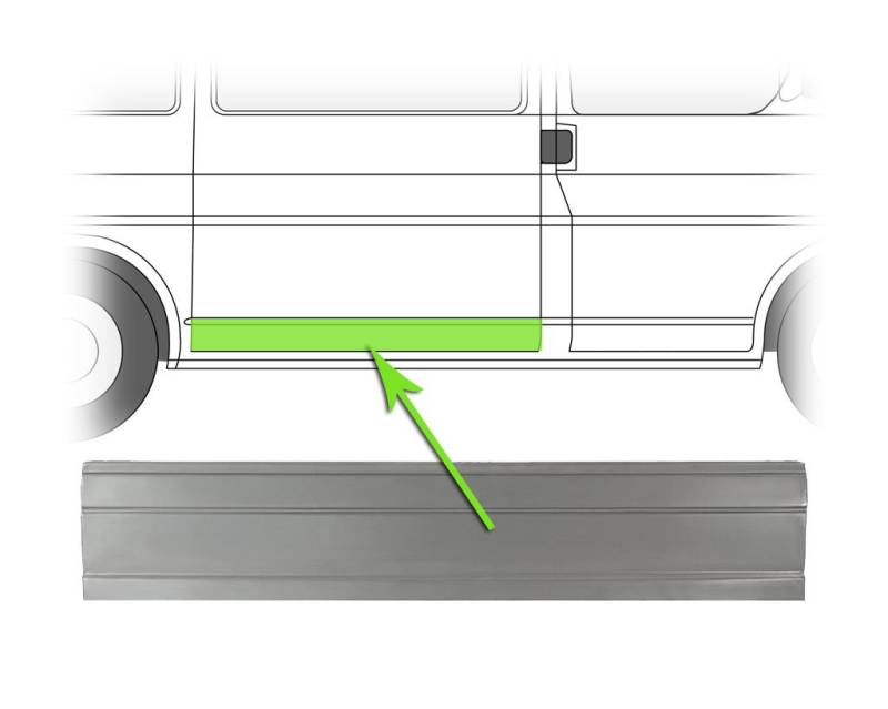 Tür Reparaturblech Rechts Kompatibel mit VW Transporter T4 70B 70C 7DB 7DK 70J 70K 7DC 7DJ 1990-2003 von Autoteile Gocht von Autoteile Gocht