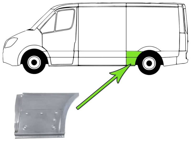 Reperaturblech Kotflügel Hinten Links Kompatibel mit Opel Renault Nissan 2007-> von Autoteile Gocht