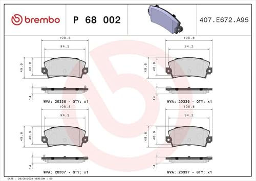 Scheibenbremse Bremsbelag Satz Hinten Kompatibel mit Renault 21 Kombi K48 1986-1995 von Autoteile Gocht von Autoteile Gocht