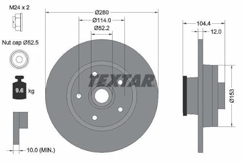 Set 2x Bremsscheibe Hinten Kompatibel mit Nissan Nv300 Kombi X82 2016-> von Autoteile Gocht von Autoteile Gocht