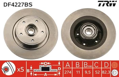 Set 2x Bremsscheibe Hinten Kompatibel mit Renault Grand Scenic II Jm0/1 2005-2008 von Autoteile Gocht von Autoteile Gocht