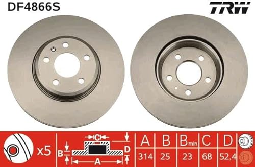 Set 2x Bremsscheibe Vorne Kompatibel mit Audi A4 Allroad B9 8WH 8WJ 2016-> von Autoteile Gocht von Autoteile Gocht