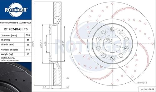 Set 2x Bremsscheibe Vorne Kompatibel mit Audi A4 B7 Limo 2004-2008 von Autoteile Gocht von Autoteile Gocht