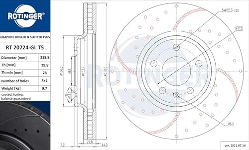 Set 2x Bremsscheibe Vorne Kompatibel mit Audi A5 Sportback 8T 2009-2017 von Autoteile Gocht von Autoteile Gocht