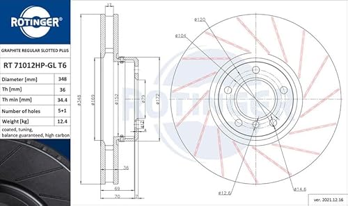 Set 2x Bremsscheibe Vorne Kompatibel mit BMW E60 Limo 2004-2010 von Autoteile Gocht von Autoteile Gocht