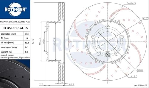 Set 2x Bremsscheibe Vorne Kompatibel mit BMW F22 F87 Coupe 2012-2021 von Autoteile Gocht von Autoteile Gocht