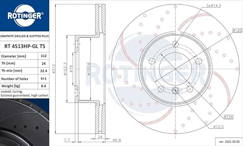 Set 2x Bremsscheibe Vorne Kompatibel mit BMW F23 Cabrio 2014-2021 von Autoteile Gocht von Autoteile Gocht