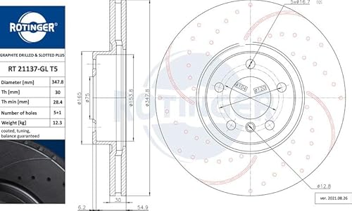 Set 2x Bremsscheibe Vorne Kompatibel mit BMW X6 E71 E72 F16 F86 2007-2019 von Autoteile Gocht von Autoteile Gocht