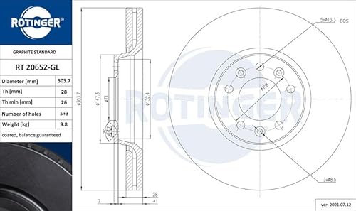 Set 2x Bremsscheibe Vorne Kompatibel mit Fiat Scudo 270 272 2007-2016 von Autoteile Gocht von Autoteile Gocht