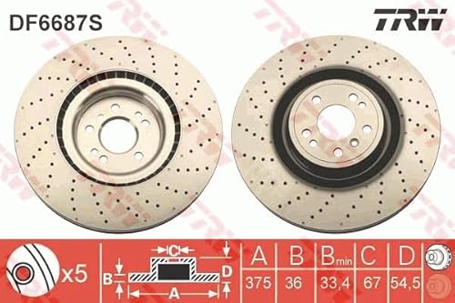 Set 2x Bremsscheibe Vorne Kompatibel mit Mercedes GLE W166 2015-2018 von Autoteile Gocht von Autoteile Gocht