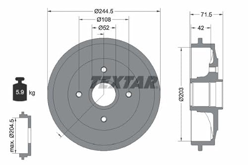 Set 2x Bremstrommel Hinten Kompatibel mit Citroen C2 Enterprise JG 2003-2009 von Autoteile Gocht von Autoteile Gocht