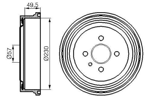 Set 2x Bremstrommel Hinten Kompatibel mit Opel Astra F CC T92 1991-1998 von Autoteile Gocht von Autoteile Gocht