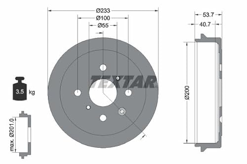 Set 2x Bremstrommel Hinten Kompatibel mit Peugeot 108 2014-> von Autoteile Gocht von Autoteile Gocht