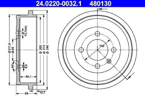 Set 2x Bremstrommel Hinten Kompatibel mit VW Polo Van 6N1 1994-1999 von Autoteile Gocht von Autoteile Gocht