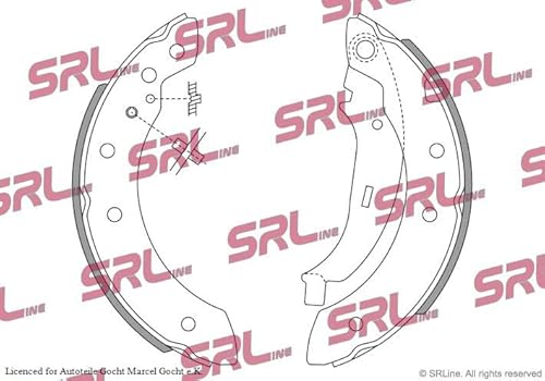 Set SRL Bremsbacken Trommelbremse Ø 203 mm Hinten Links/Rechts Kompatibel mit von Autoteile Gocht