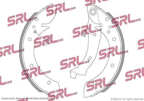 Set SRL Bremsbacken Trommelbremse Ø 229 mm Hinten Links/Rechts Kompatibel mit von Autoteile Gocht