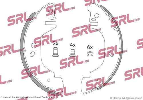 Set SRL Bremsbacken Trommelbremse Ø 254 mm Hinten Links/Rechts Kompatibel mit von Autoteile Gocht