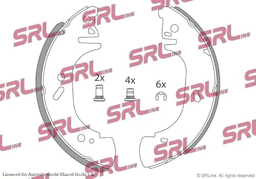 Set SRL Bremsbacken Trommelbremse Ø 280 mm Hinten Links/Rechts Kompatibel mit von Autoteile Gocht