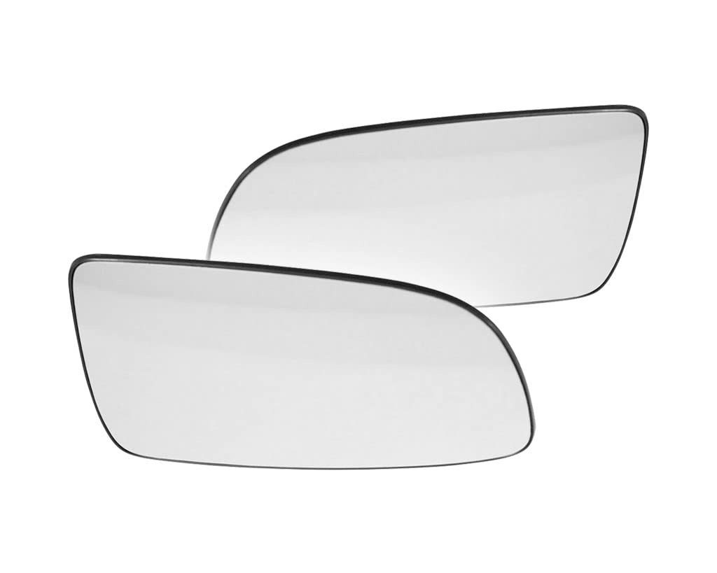 Set Spiegel Ersatzspiegel Spiegelglas Verchromt Konvex Heizbar Links + Rechts Set Satz Kompatibel mit Chevrolet Aveo/Kalos Limo + Hatchback 03-> von Autoteile Gocht