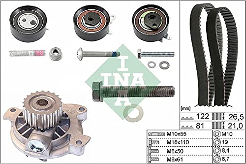 Wasserpumpe + Zahnriemensatz 530048330 Passend für VW T4 Bus 70B 70C 7DB 7DK 70J 70K 7DC 7DJ 95-03 von Autoteile Gocht