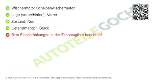 Wischermotor Scheibenwischermotor Vorne Kompatibel mit Suzuki Alto V Ha12 Ha23 2000-2002 von Autoteile Gocht von Autoteile Gocht