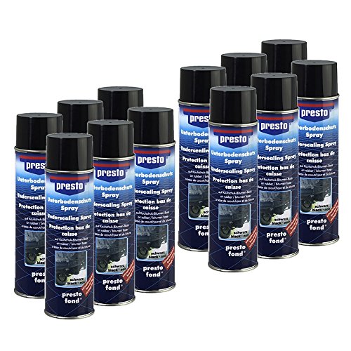 12x 500ml Presto Unterbodenschutz UBS Bitumen schwarz Steinschlagschutz Unterboden Steinschlag Schutz Spray Dose