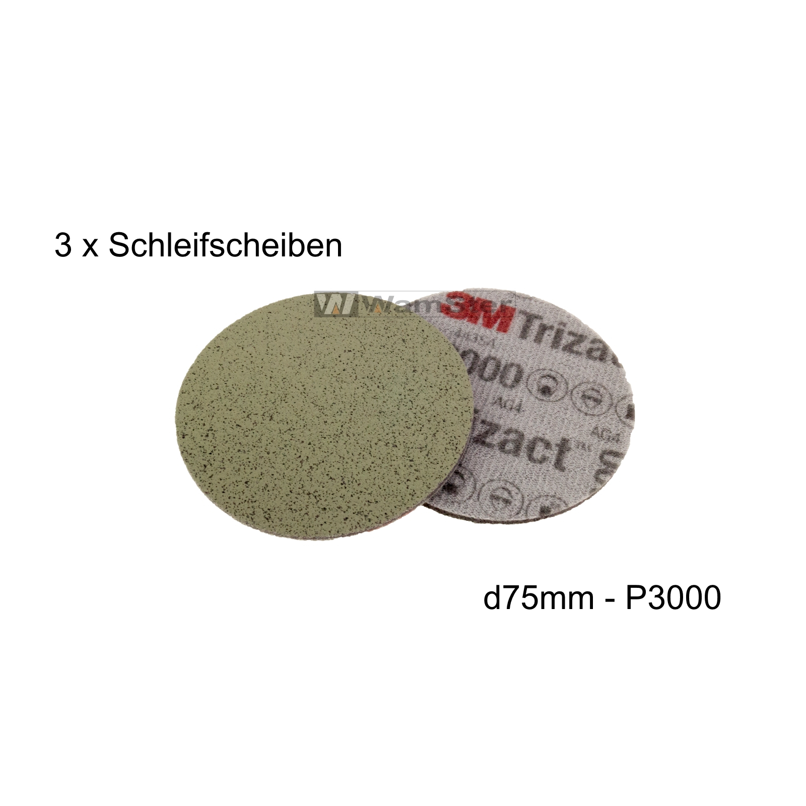 3 x 3M 50415 Hookit® Trizact® d75 mm - P3000 - Feinschleifscheibe 50415