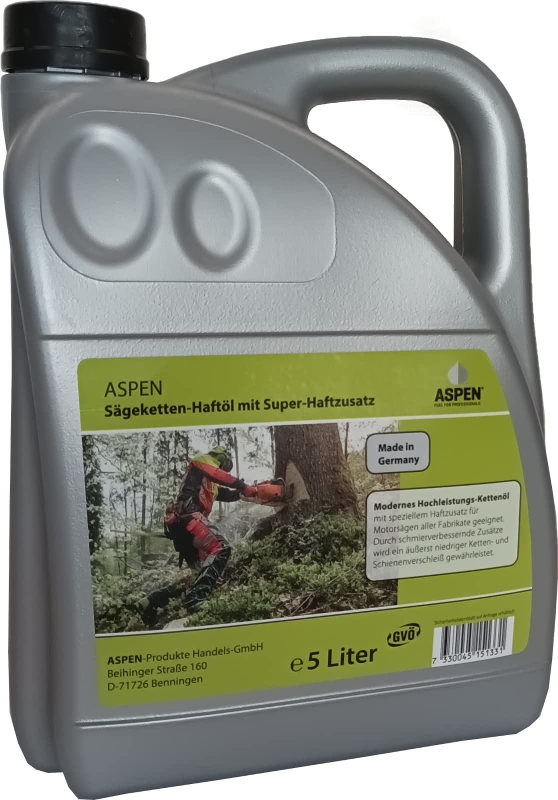 5 Liter ASPEN mineralisches Kettenöl Sägeketten-Haftöl Sägekette Kettensäge von Greenstar