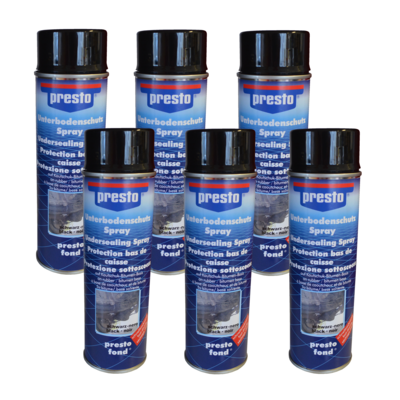 6x Unterbodenschutz Korrosionsschutz Bitumen Spray Spraydose Schwarz