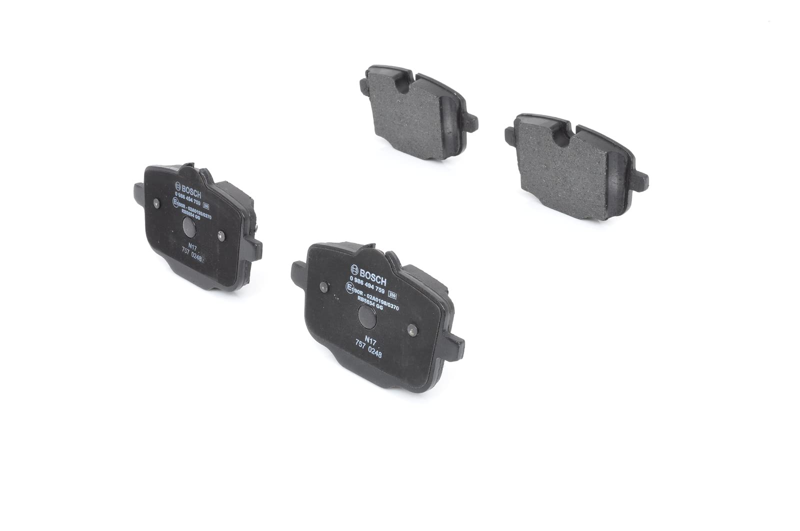 Bosch Automotive BP1933 Bremsbeläge Hinterachse ECE-R90 Zertifizierung vier Bremsbeläge pro Set 0 986 494 759 black von Bosch