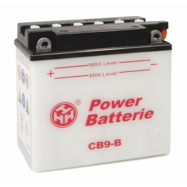 Batterie YUASA 12V/9Ah, YB9-B für Vespa PX80-200 E Lusso-T5/Cosa Elestart/PX125-200 E '98/MY/'11 für PIAGGIO 50-200ccm 2T/4T AC/LC