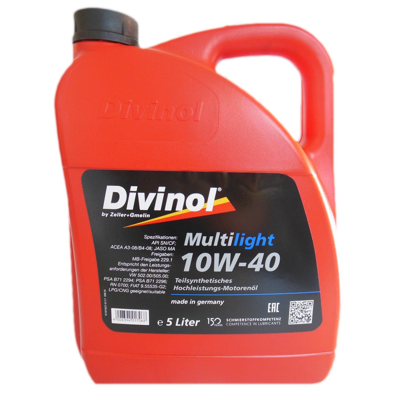 Divinol Multilight 10W-40 Motoröl 1x5 Liter - teilsynthetisch von Divinol