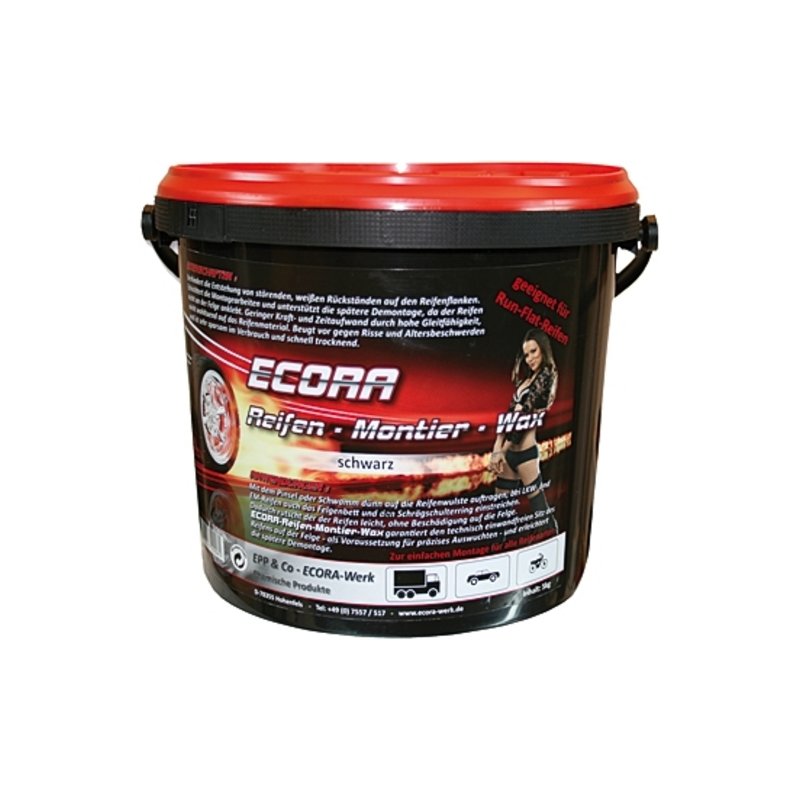 Ecora Reifenmontierwax Ecora Schwarz 5 Kg Eimer