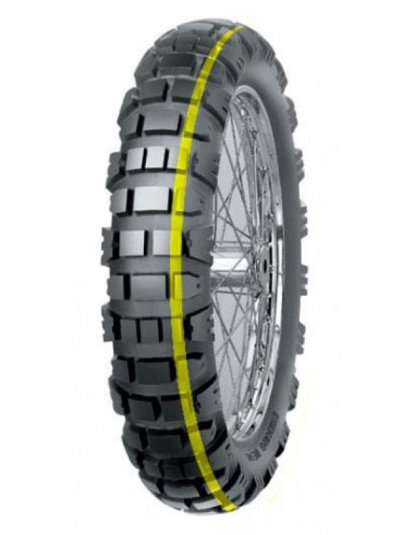 MITAS E-09 DAKAR REAR 140/80 - 17 M/C TL 69R YELLOW STRIPE REAR M+S