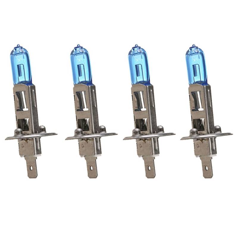 Mintice™ 4 X KFZ Auto H1 6000K Xenon Gas Halogen Scheinwerfer Weiß Licht Lampen Birnen 55W von Mintice